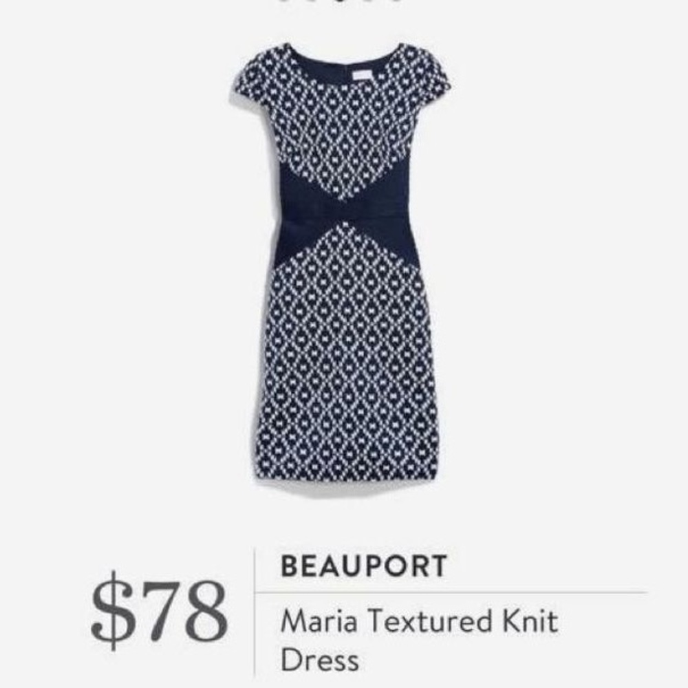 ✨ Navy and white textured dress ✨